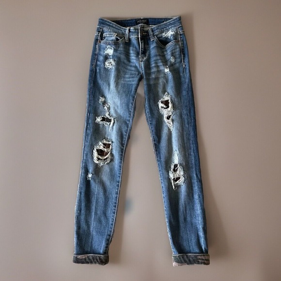 Judy Blue Jeans Women's Peek A Camo Patch Distressed Size 5 - Picture 5 of 6